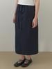 Deomiteun Ridge Button H Skirt (Navy)