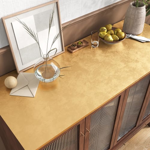 VEELIKE Self-Adhesive Wallpaper Stickers, Gold Foil, 40cm Wide X 3m, PVC, Heat-Resistant, Waterproof, Removable, Japanese-Style Remake Sheet, Cutting