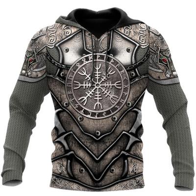 Fashion Retro Men Hoodies Viking Wolf And Dragon Tattoo 3D All Over Printed Mens Sweatshirt Unisex Vintage Long Sleeves