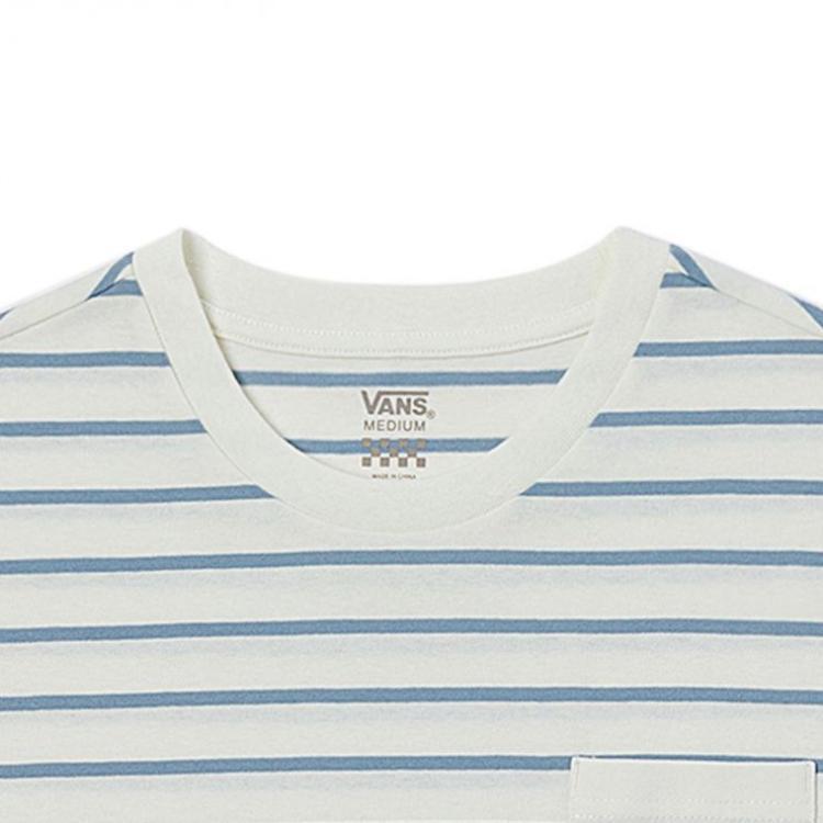Vans Comfortable Casual Soft Striped Short Sleeve T-Shirt Women Tops White VN0A7YH9Y7M