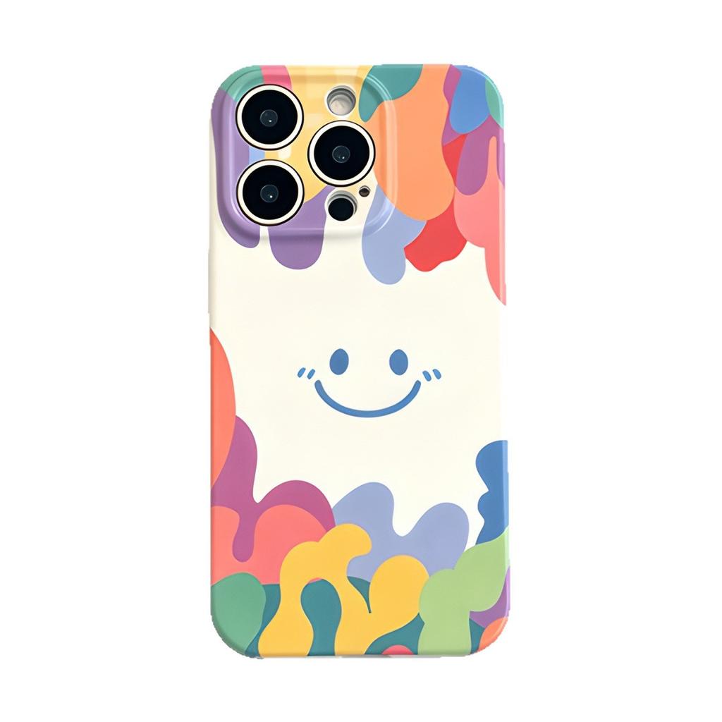 Filin 2-in-1 Colored Smiley Face Is Suitable for Iphone16promax Apple 17 Mobile Phone Case 15 Anti-drop 11 Generation