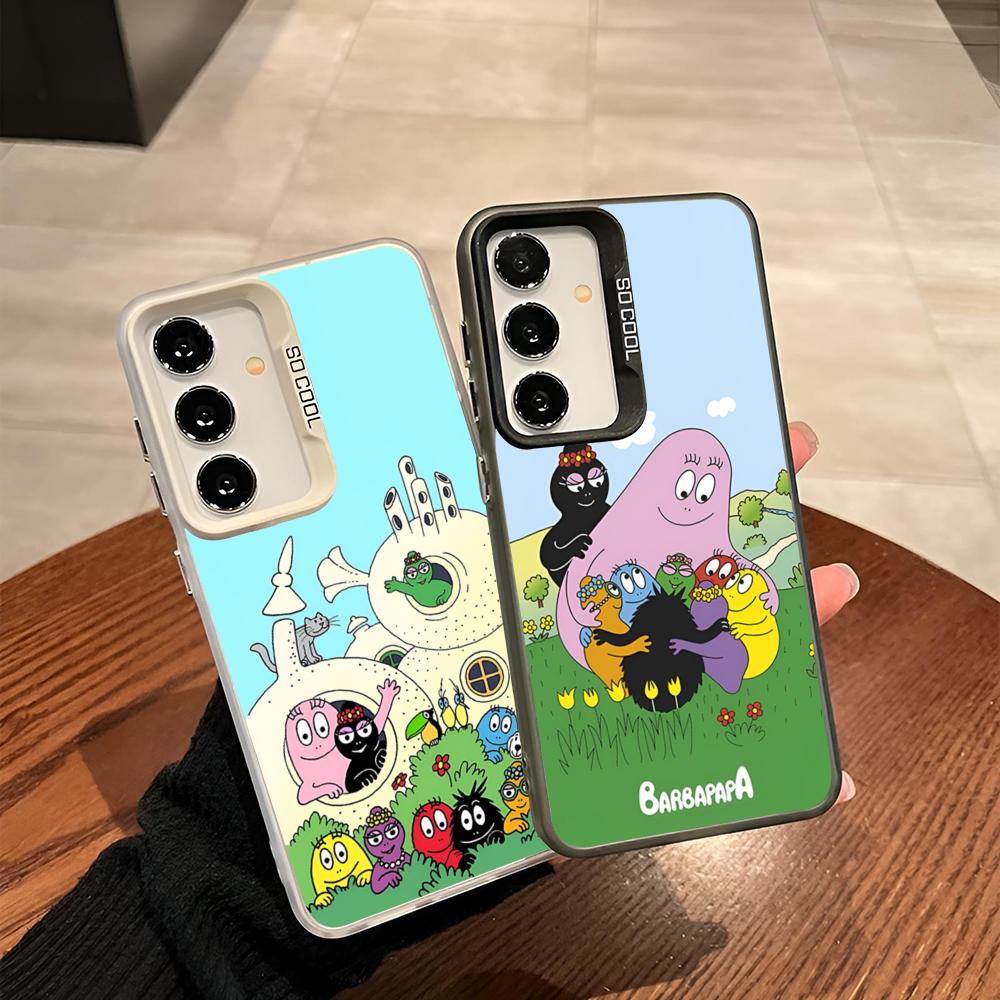 Barbapapa Phone Case For Samsung Galaxy S24 S23 S22 S21 S20 Note20 Ultra Plus Fe Colored Silver Cover