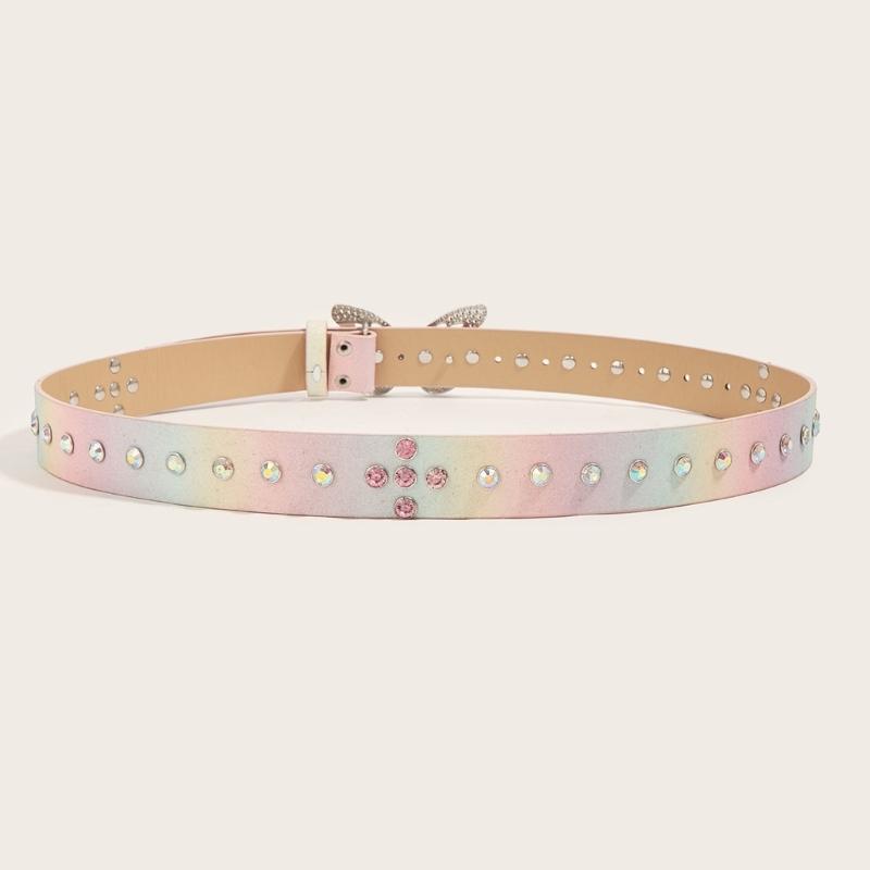 Elegant Rhinestones Buckle Waist Belt for Adult Butterfly Belt for Jeans Skirt