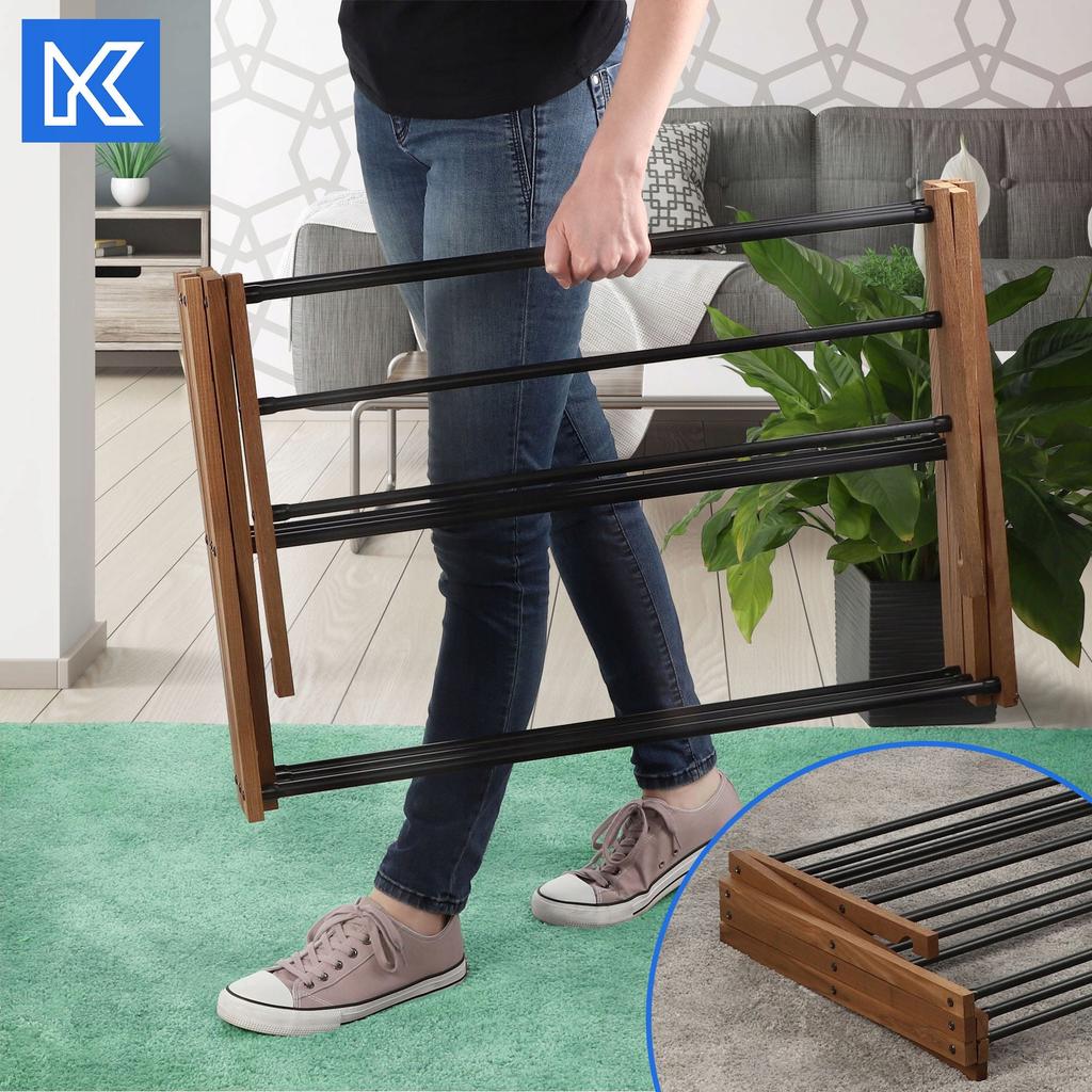 KADAX Στεγνωτήριο Ρούχων Στάσιμο Ρούχων Εσώρουχα Αναδιπλούμενο Κάθετο Ξύλινο