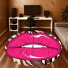 1pc Floral Leopard Round Chair Mat Area Rug - Non-Slip, Floor Mat for Office, Bedroom, and Indoor Decor -1002294