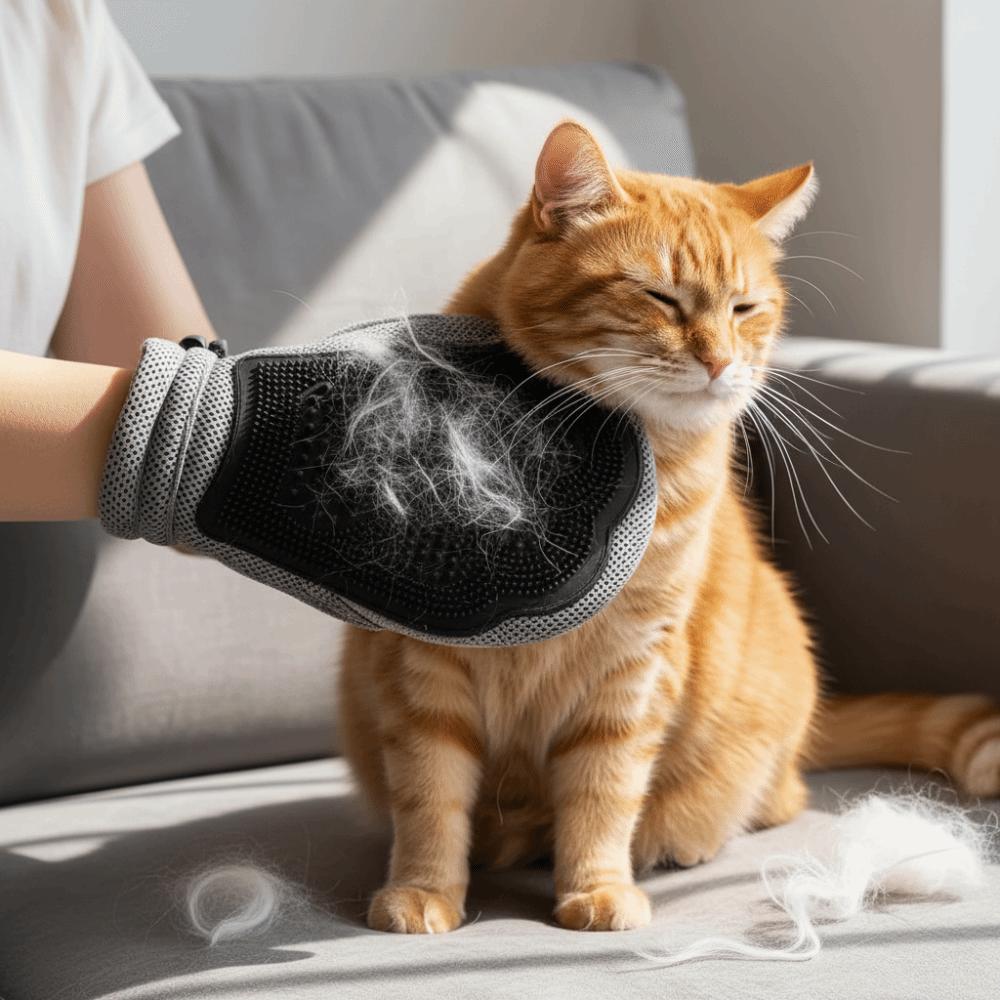 Soft Pet Hair Removal Glove Double-sided Cat Cleaning Brush Pet Detangling Mittens  Massage