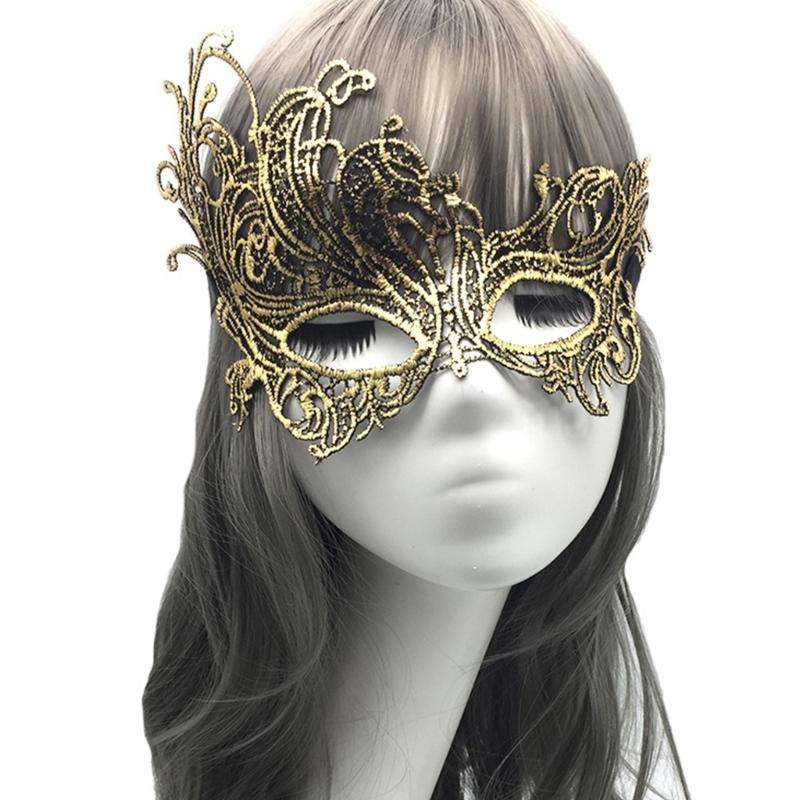 2x Halloween Party Mask for Women Men Masquerade Mask Half Face Mask Evening Prom Mask Lace Eye Mask Mardi Gras Mask-Ins
