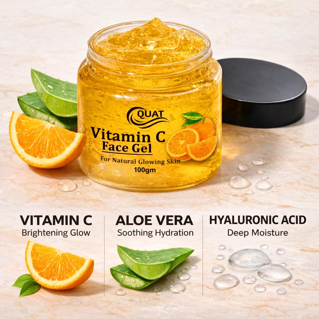 Vitamin C Serum in Solid Gel with fast absorbing formula. hyaluronic acid for Anti pimple, Acne Free Skin, Aloe Vera extract for face Anti Ageing,