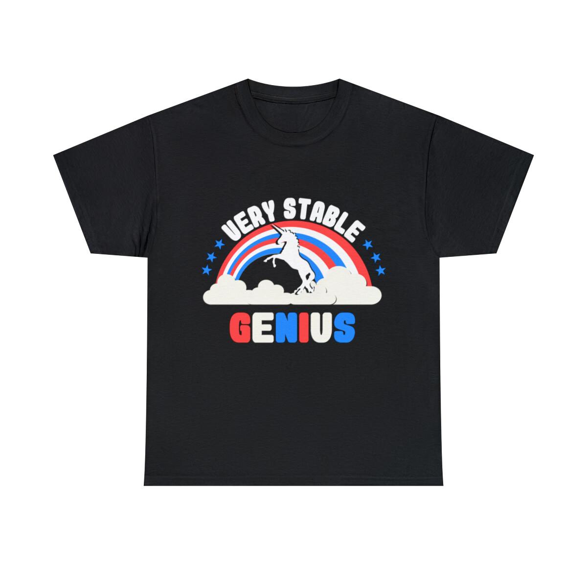 Very Stable Genius Patriotic Graphic Tee Shirt, S-5XL S