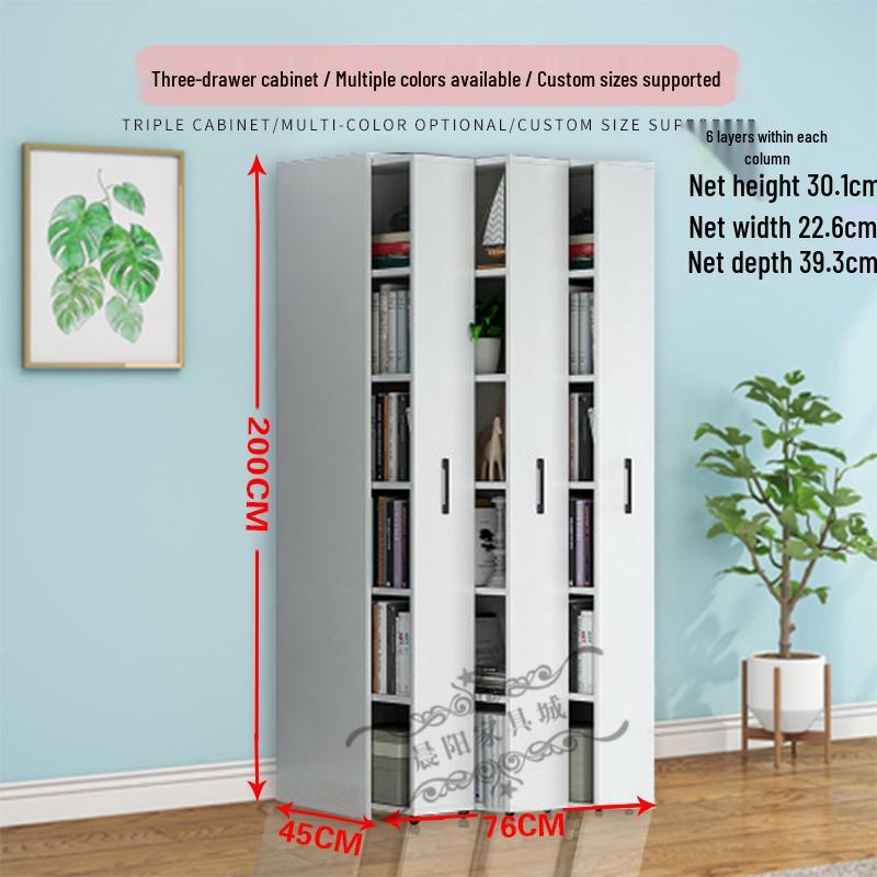 Compact Sliding Dustproof Bookshelf with Wheels and Hidden Gap Storage