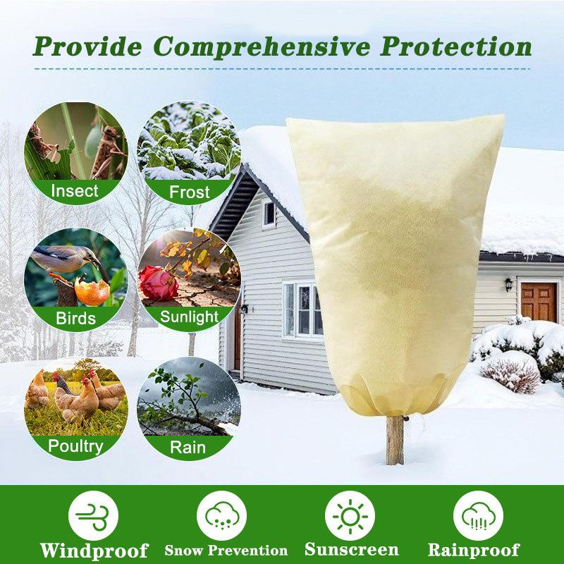 Winter Plant Cover Warm Tree Shrub Protecting Bag Frost Cloth Blankets for Outdoor Plant Freeze Protection Covers with Zipper
