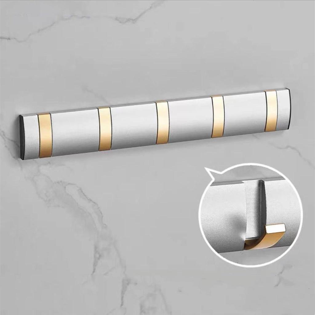 Wall-Mounted Folding Hook for Bathroom, Kitchen, Living Room, Wardrobe - 1 To 6 Row Hooks for Coats, Hats, and Clothes.