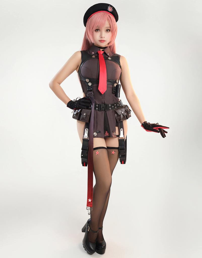 Miccostumes Erwachsener und Mädchen Anime Spiel Cosplay Alltag Casual Performance Niedliches und Cooles Outfit Schwarz und Perfekt für Alltag oder Verkleidung Damen