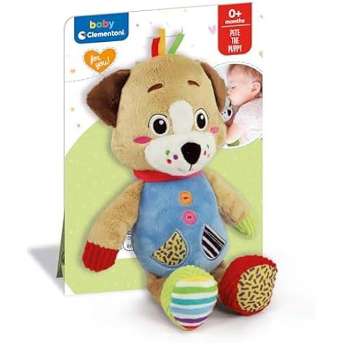 Peluche - Clementoni - Chiot Pete - Douceur - Multisensorielle - Développement tactile