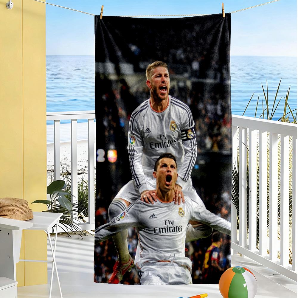 Cristiano Ronaldo Soccer Action Beach Towel High Absorbency & Quick-Dry Comfortable Lightweight
