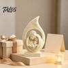 Housewarming Religious Present Holy Family Figurine Ornament, Modern Hollow Water Drop Resin Desktop Faith Decoration Statue, Western Style