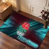 Tappeto in Velluto di Cristallo Personalizzato Rugby Inghilterra, Tappeto Morbido Antiscivolo con Testo Nome Personalizzato per Soggiorno Camera da Letto