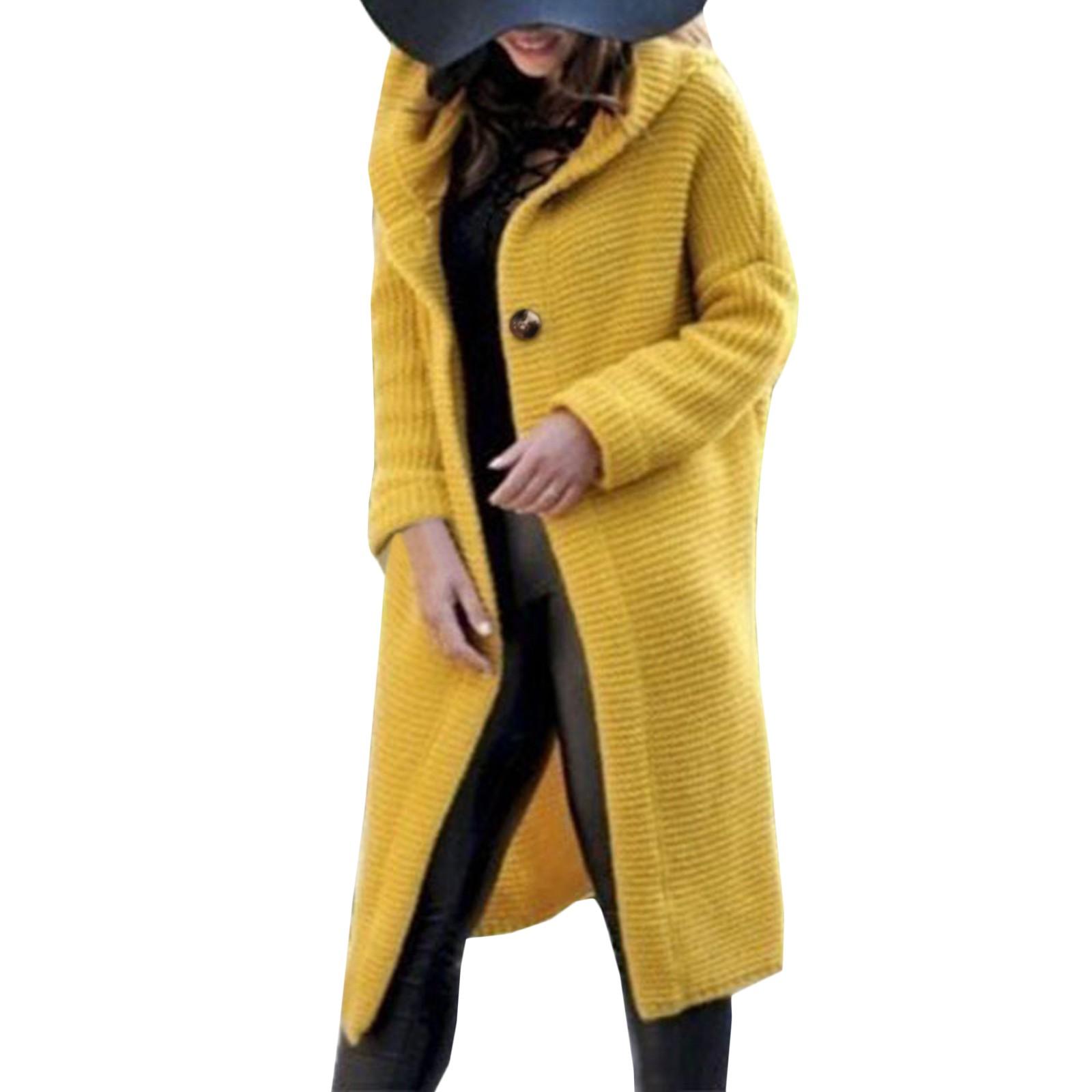 

Женский шерстяной тренч, двойное пальто, повседневная куртка с воротником-стойкой и флисовой подкладкой, верхняя одежда XL жёлтый