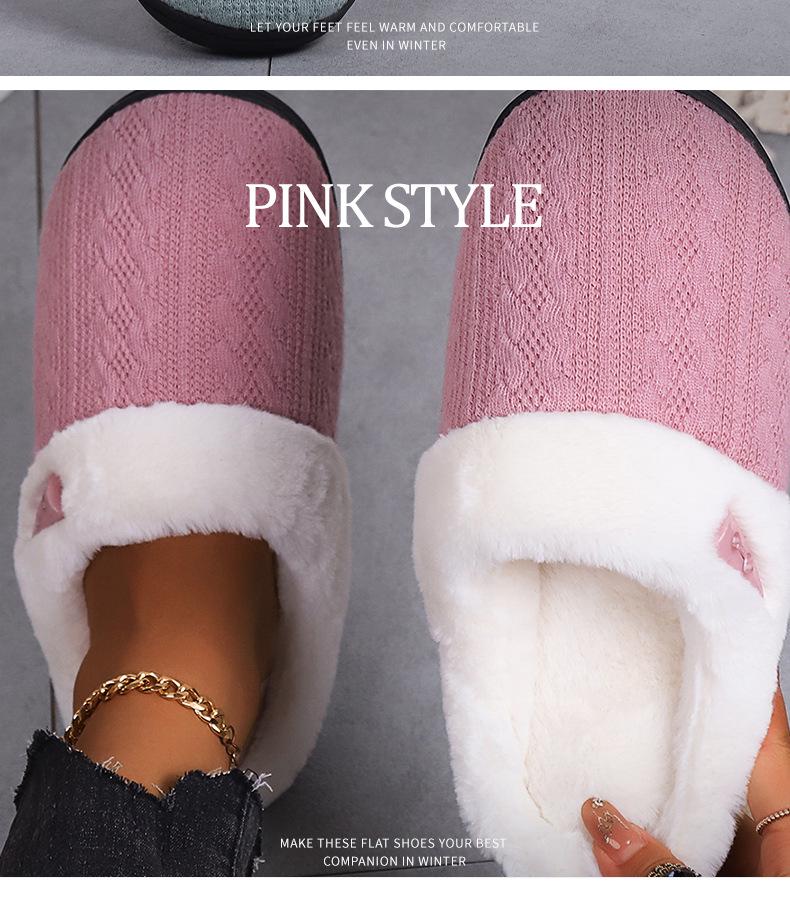 Unisex Thick-Soled Non-Slip Furry Indoor Slippers