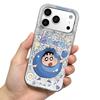 Excited Flame - haired Character Case for iphone XS Max 17 Pro 18 Pro Max 11 16 Plus XR 13 12 Air 15 14 Silver Glitter Crackle Background
