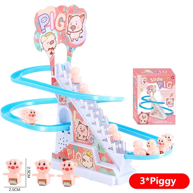 Toys Race DIY Electric Small Ducks Climbing Ducks Chasing Track Game Set with Lights Music Roller Coaster Toy for Kids Gift