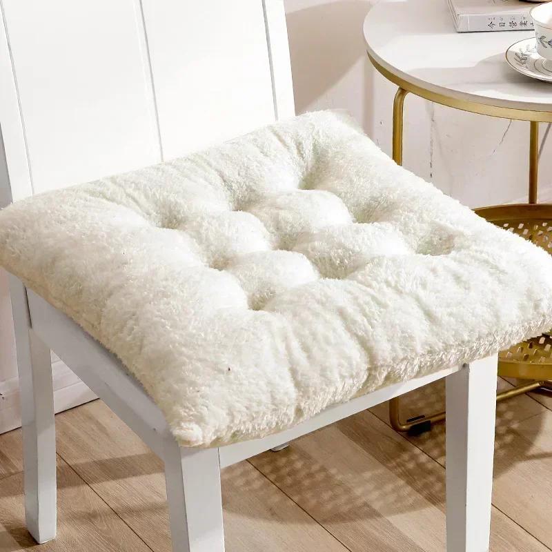 

Plush Cushion Square Soft Warm Home Dining Chair Office Student Chair Cushions Home Decoration Lumbar Pad Floor Mat 40x40cm