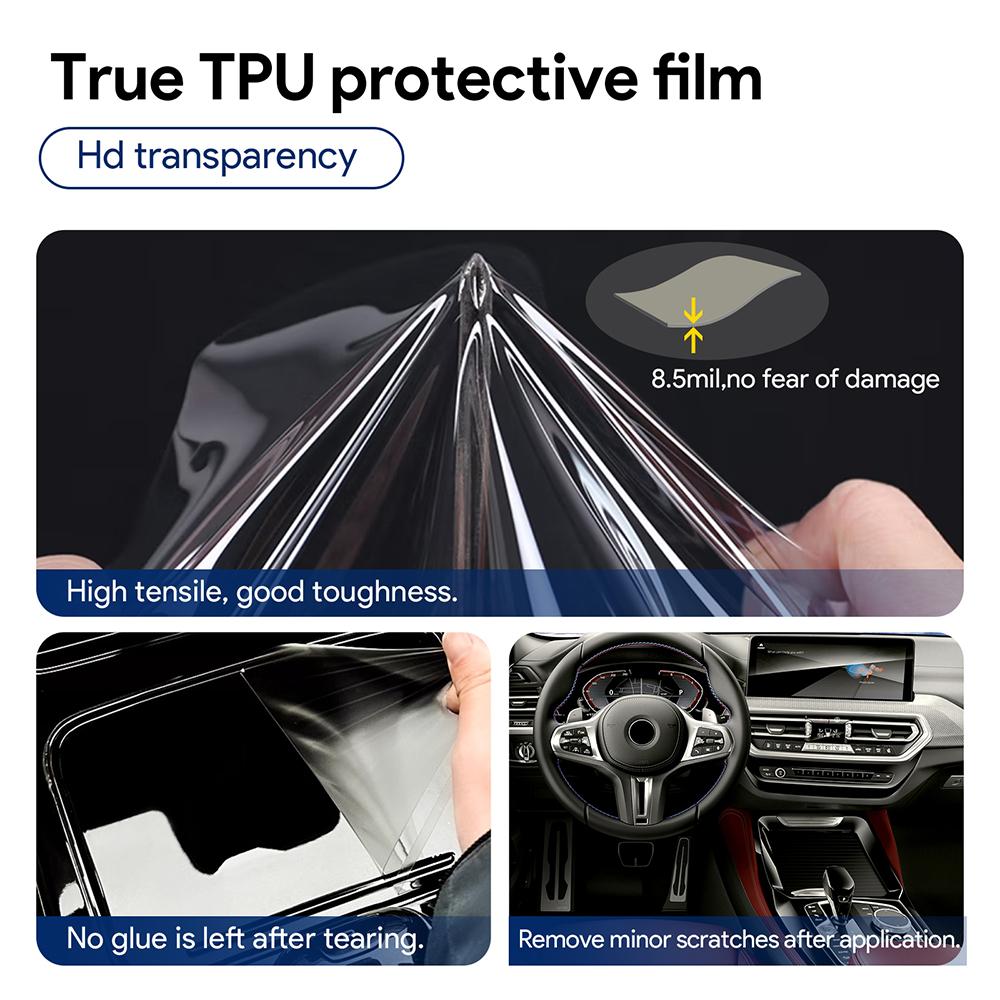 TPU Steering Wheel Cover for BMW X3 X4 G01 G02 2022 2023 2024 Anti-Scratch Protective Film