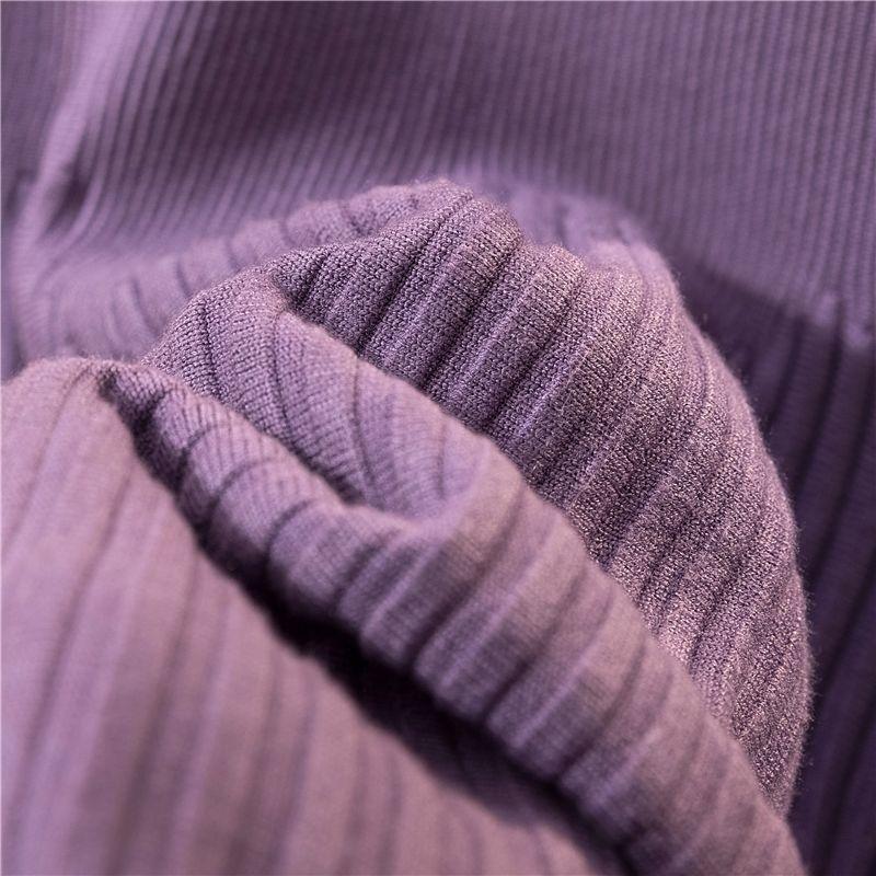 Hustý Teplý Dámský Pletený Svetr Sukně Vysoký Elastický Pas Áčkový Střih Módní Ležérní Dámské Dlouhé Sukně