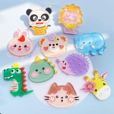 10Pcs/lot Cute Mixed Shiny Cartoon Animals Flatback Acrylic Kawaii Scrapbooking Embellishments Diy Accessories G98