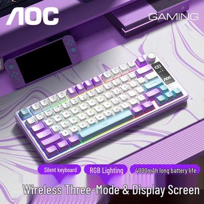 Klawiatura AOC GK300 Tri-Mode Wireless RGB z wyświetlaczem