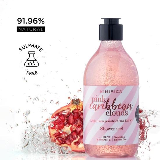 Kimirica Pink Caribbean Clouds Sulphate Free Shower Gel with the Goodness of Red Apple & Calabrian Bergamot | 100% Vegan 300ml
