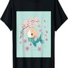 Cute Colorful Pastel Fish Swimming Cherry Blossom Flowers T-Shirt