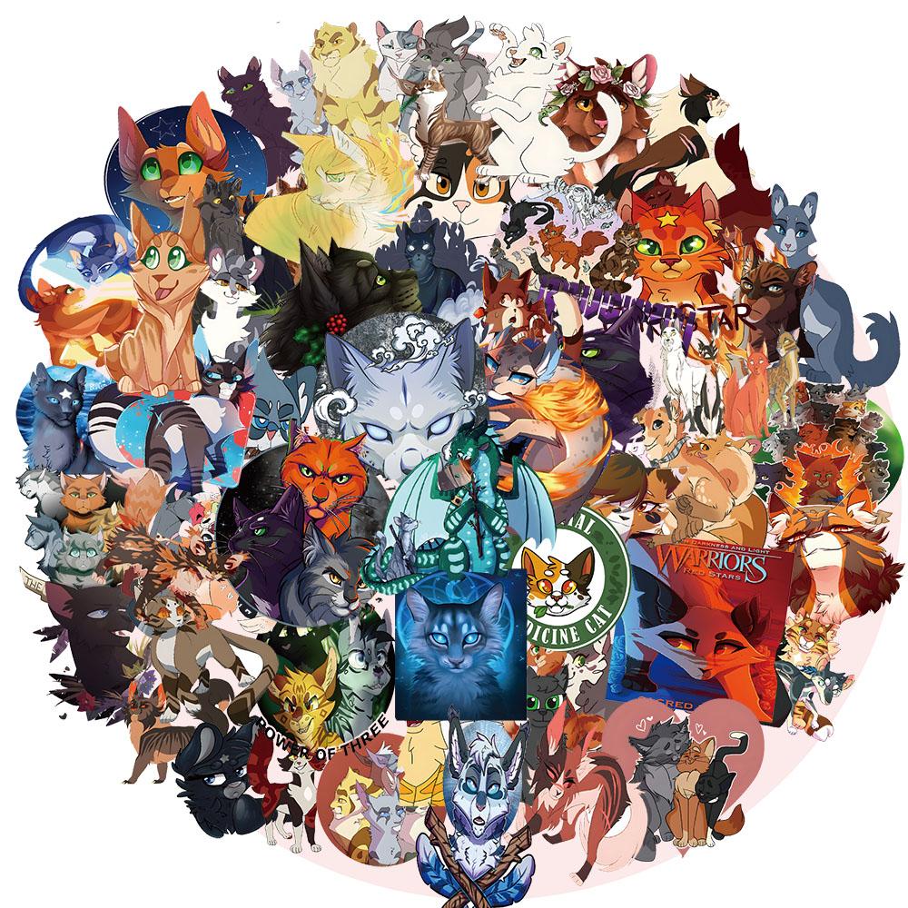 

50/100Pcs Мультяшные воины Кошки наклейки Граффити Водонепроницаемые виниловые наклейки Наклейки для бутылок с водой Ноутбук Чемодан Автомобильный двигатель
