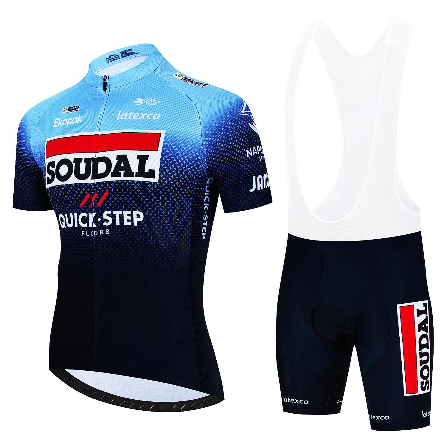 

Мужской комплект одежды для велоспорта SOUDAL Quick Step Clothing 2025 Велосипедная одежда Летняя веломайка Велосипедная куртка Мужские весенние шорты Комбинезон XXL