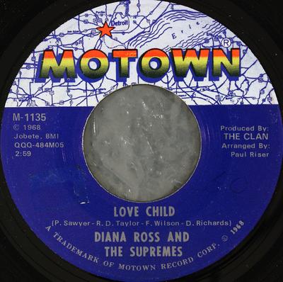 7inch Record SUPREMES - Love Child / Will This Be The Day M1135 Motown 1968 US Soul/Funk Used