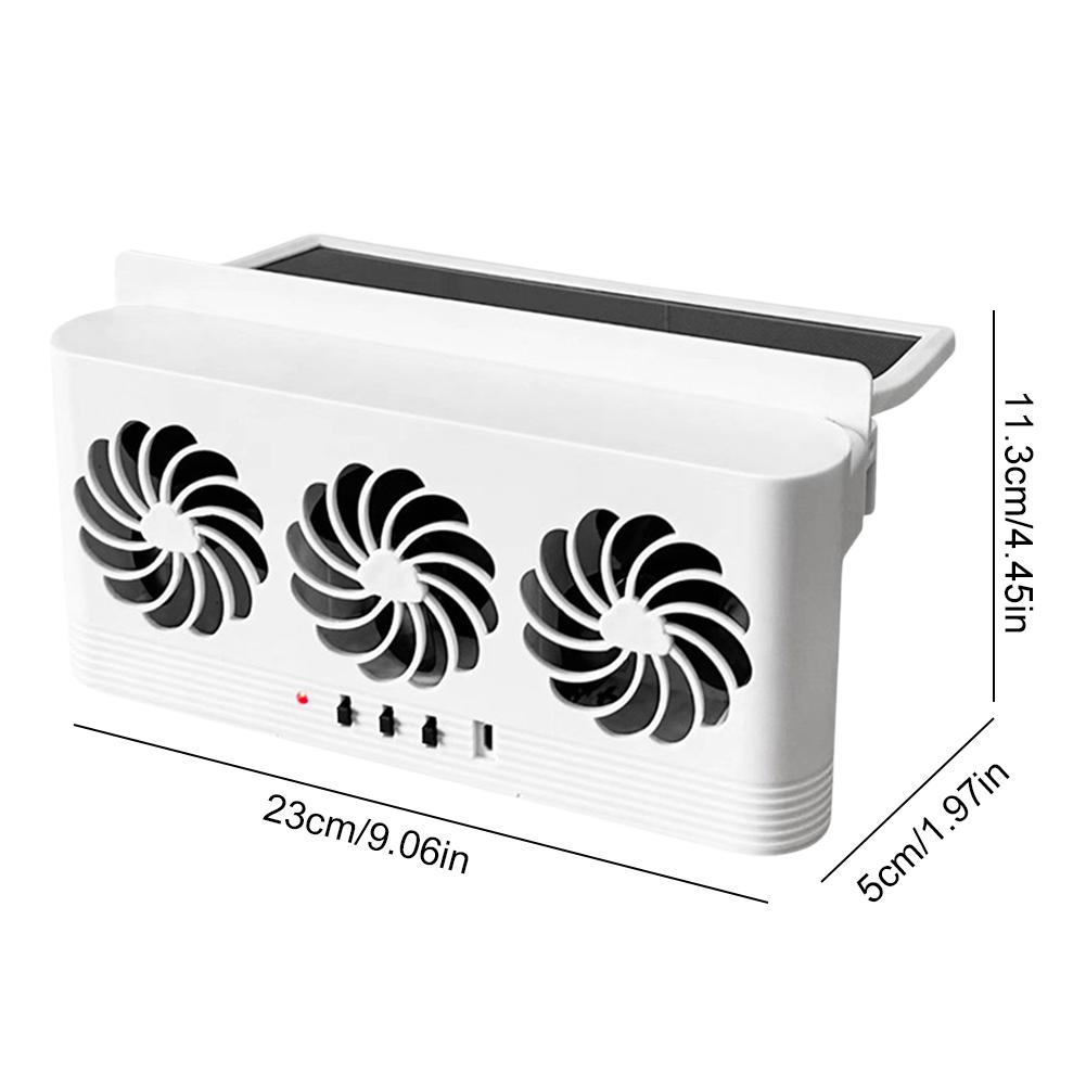 Solar Powered Car Exhaust Fan Eliminate Peculiar Smell Car Window Air Vent Fan USB Powered Auto Ventilation Fan for All Cars