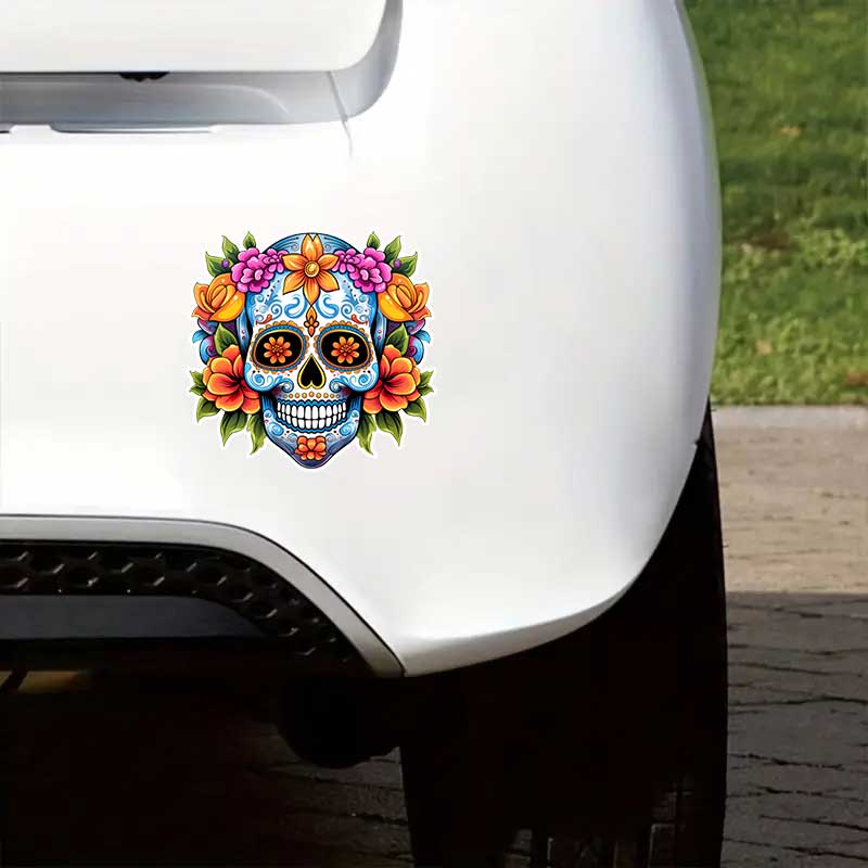 Car Sticker Sugar Skull Waterproof Vinyl Decal on Bumper Rear Window Laptop Self-adhesive Decal For Car Accessories TM410