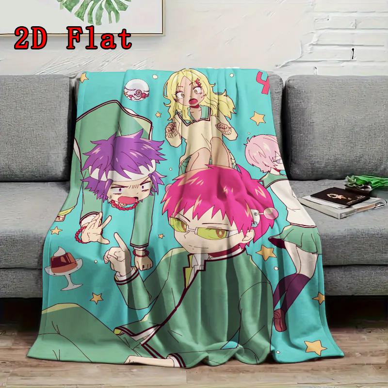 The Disastrous Life of Saiki K. 2D Flat Pattern Flannel Blanket High quality All Seasons Warmth and Comfort Perfect for Christmas Gifts.SMT0917575