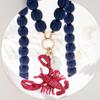 ZA Ocean Resort Wind Alloy Dripping Lobster Pendant Beaded Necklace Versatile Beach Wind Jewelry