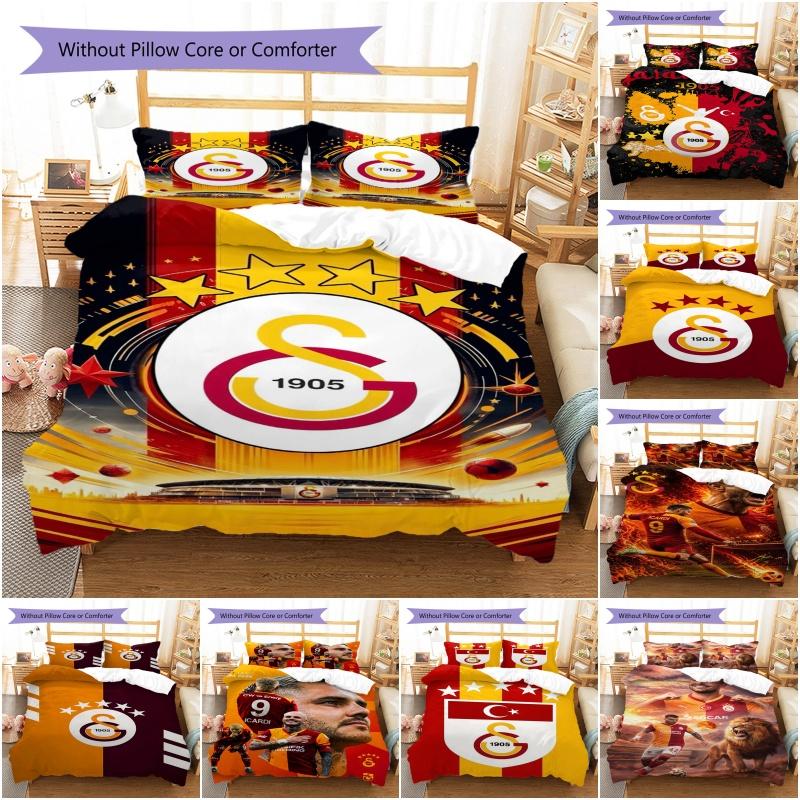 Black Gold Starry Stadium Football Print Duvet Cover Set, 3Pcs Bedding Set with 2 Pillowcases for Bedroom Decor