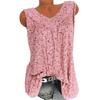 Women's Summer Loose Sleeveless Vest T Shirt Blouse With Elegant Boho Lace Design