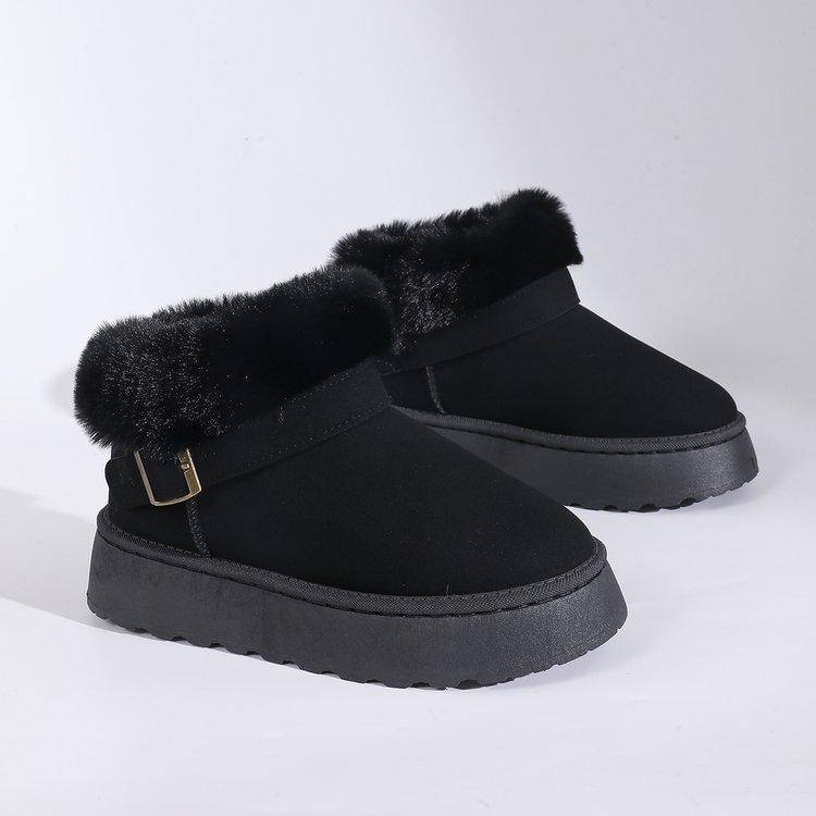 

Женские зимние теплые сноубутсы большого размера, с мягкой подкладкой, водонепроницаемые ботильоны, нескользящая уличная обувь, ботинки для хайкинга, альпинизма, спортивные ботинки 42 чёрный