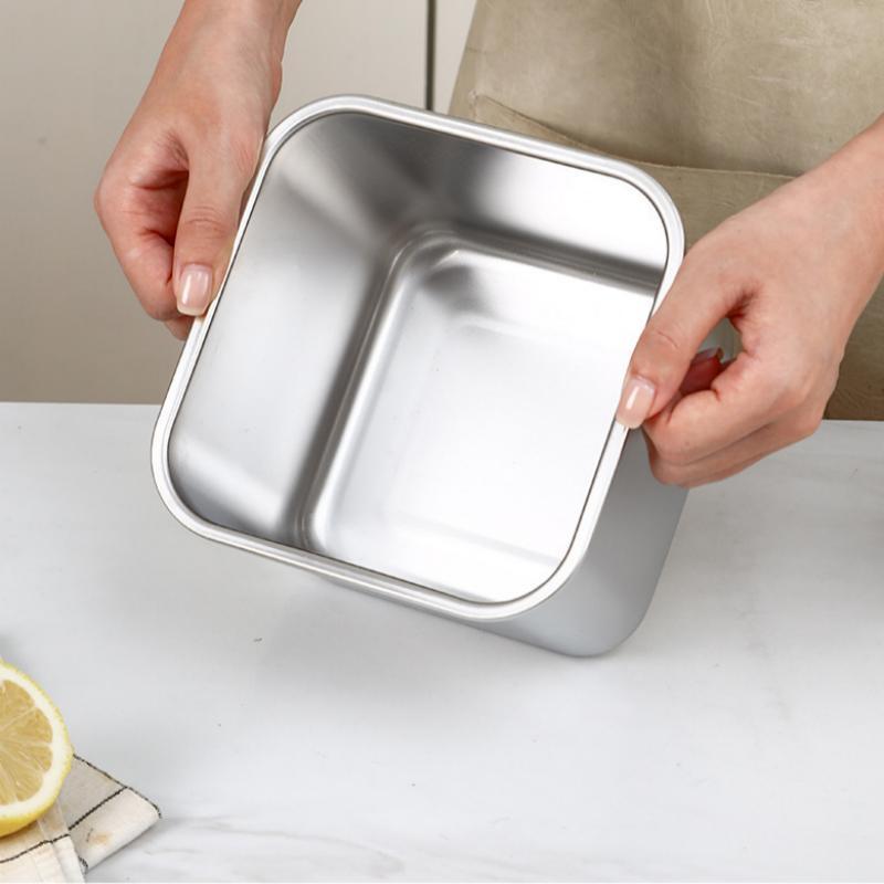 Stainless Steel Tank Box With Cover Kitchen Oil Basin Square Barrel Storage Bottle Seasoning Box Jars And Lids Spice Jars Set