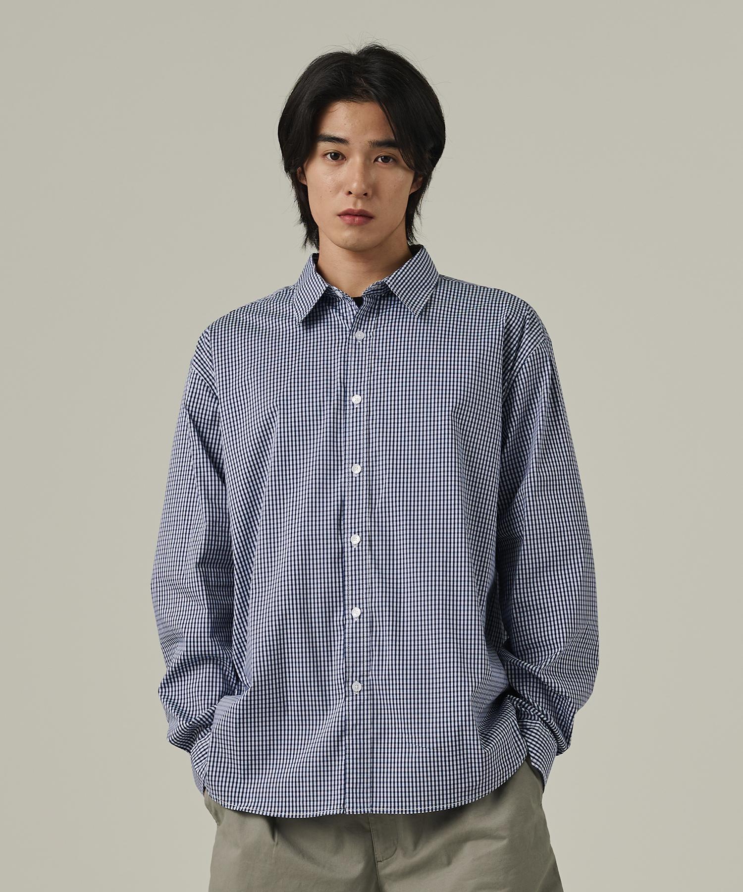 Analog Mood Plaid Overfit Check Shirt (Navy) Free