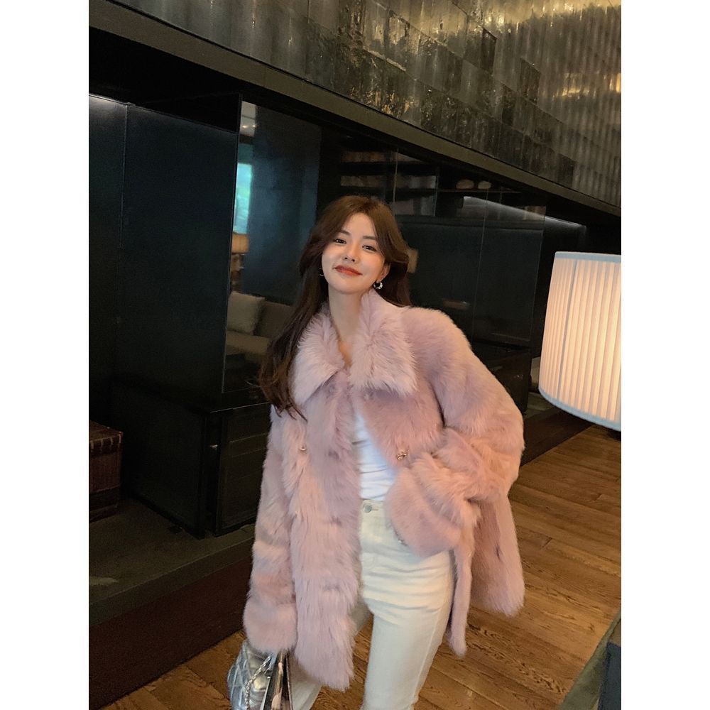 Qianjin Wind Fur New Coat Women's Autumn and Winter Outer Wear Plush Women's Loose