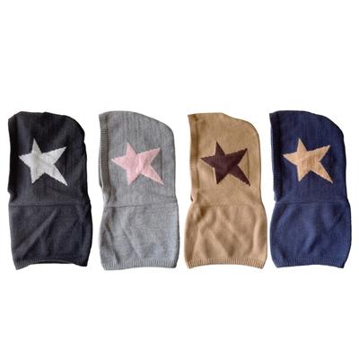 Womens Winter Beanie Hats OnePiece Knitted Balaclavas Hat Star Pattern Skull Neck Circle Scarf Ski Snow Hat Cap