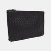 [Pre-Owned] Woven Check Pattern Zip Lambskin Envelope Clutch Small - Very Good #1HAKZH5