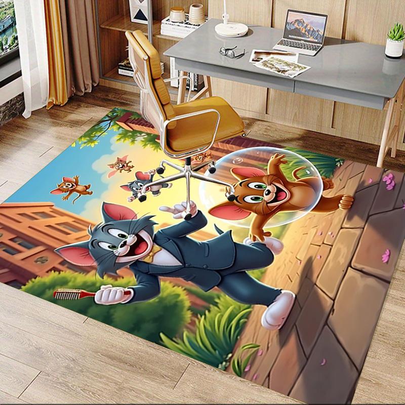 1pc Tom and Jerry Carpet, for Home & Office Decor, Desk Chair Carpet, Festive Gift,Conference Room CarpetL1116