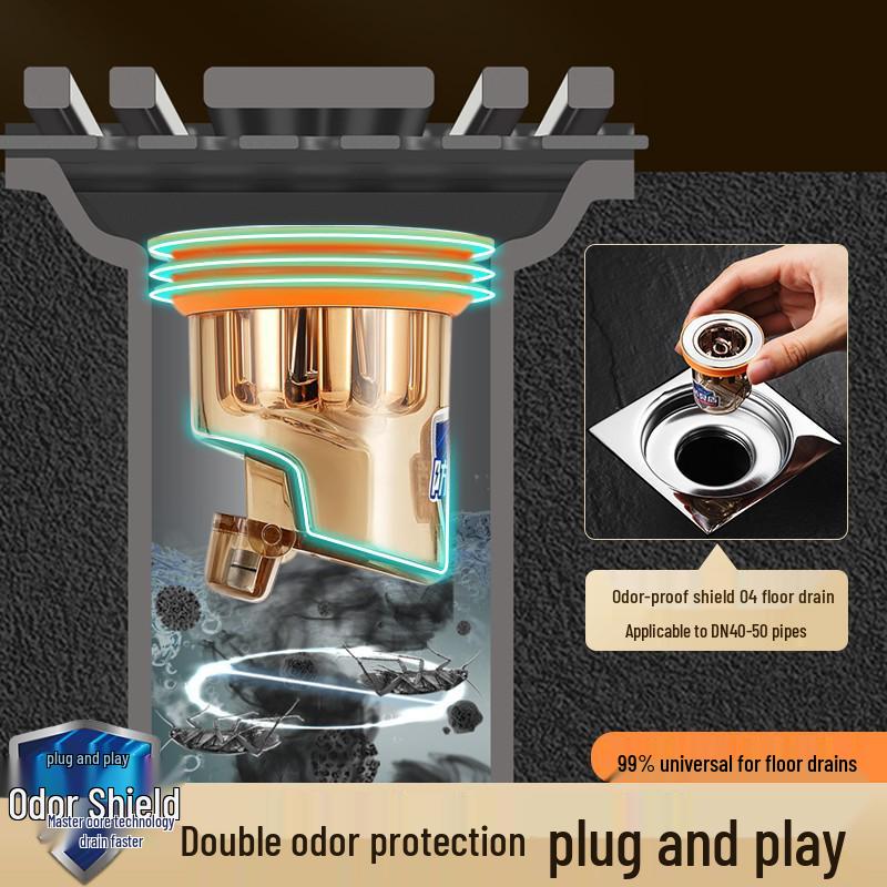 Universal Anti-Backflow Floor Drain Core: Bathroom Deodorizer & Insect Blockage Seal