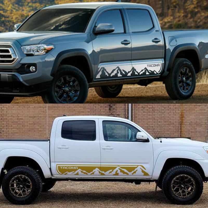 Pickup Door Side Sticker For Toyota Tacoma Truck Body Graphics Mounta Vinyl Decor Covers Car Decals Auto Tuning Accessories